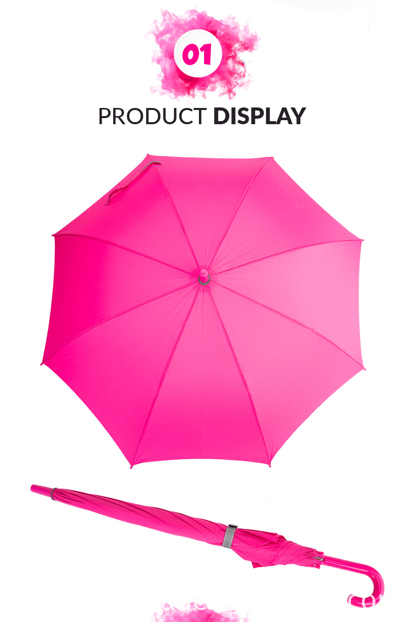 ร่มชูชีพแฟชั่น Pink Auto Open Kids Fashion Plain Pink Auto Open Kids Umbrella